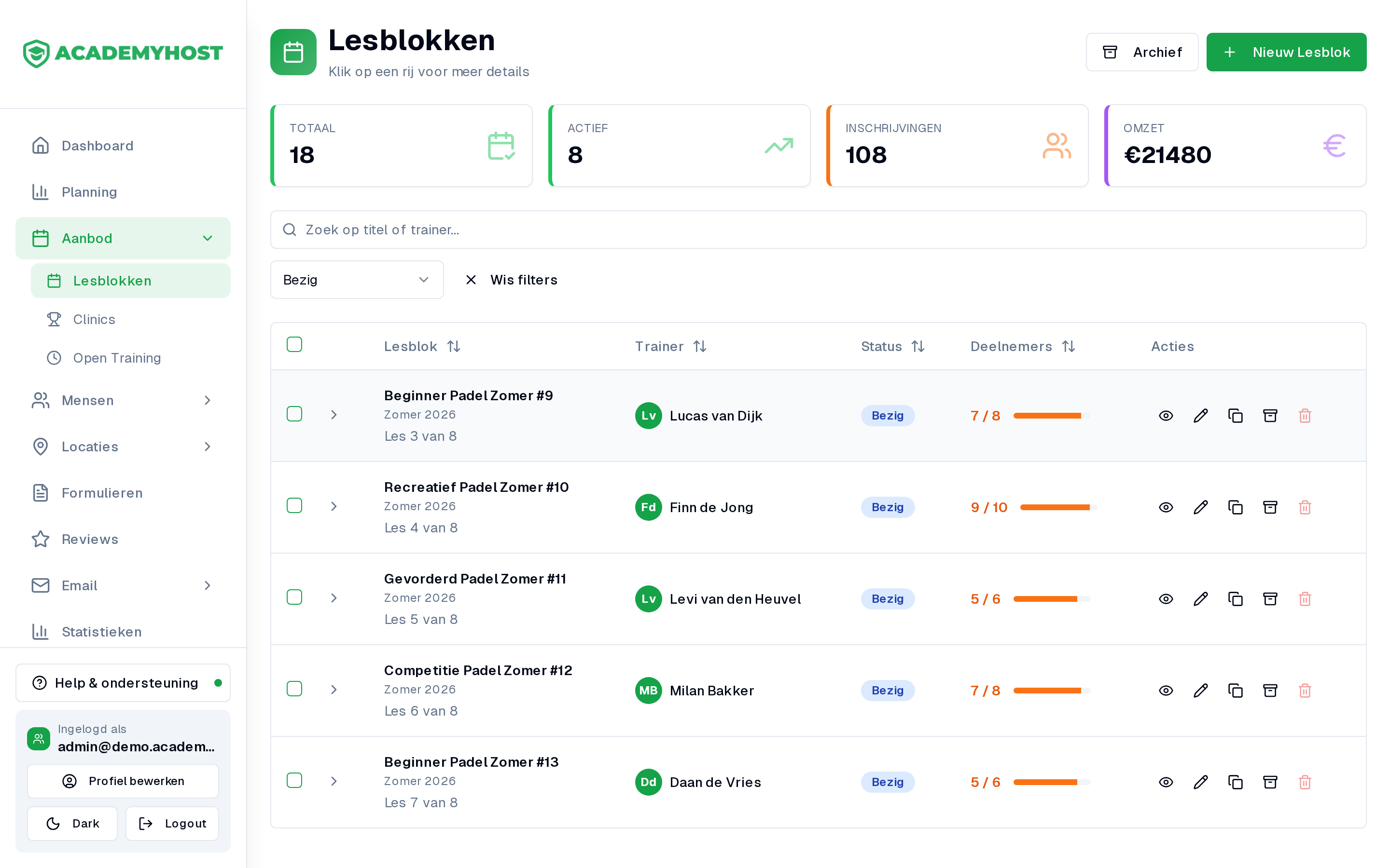 AcademyHost lesblokken